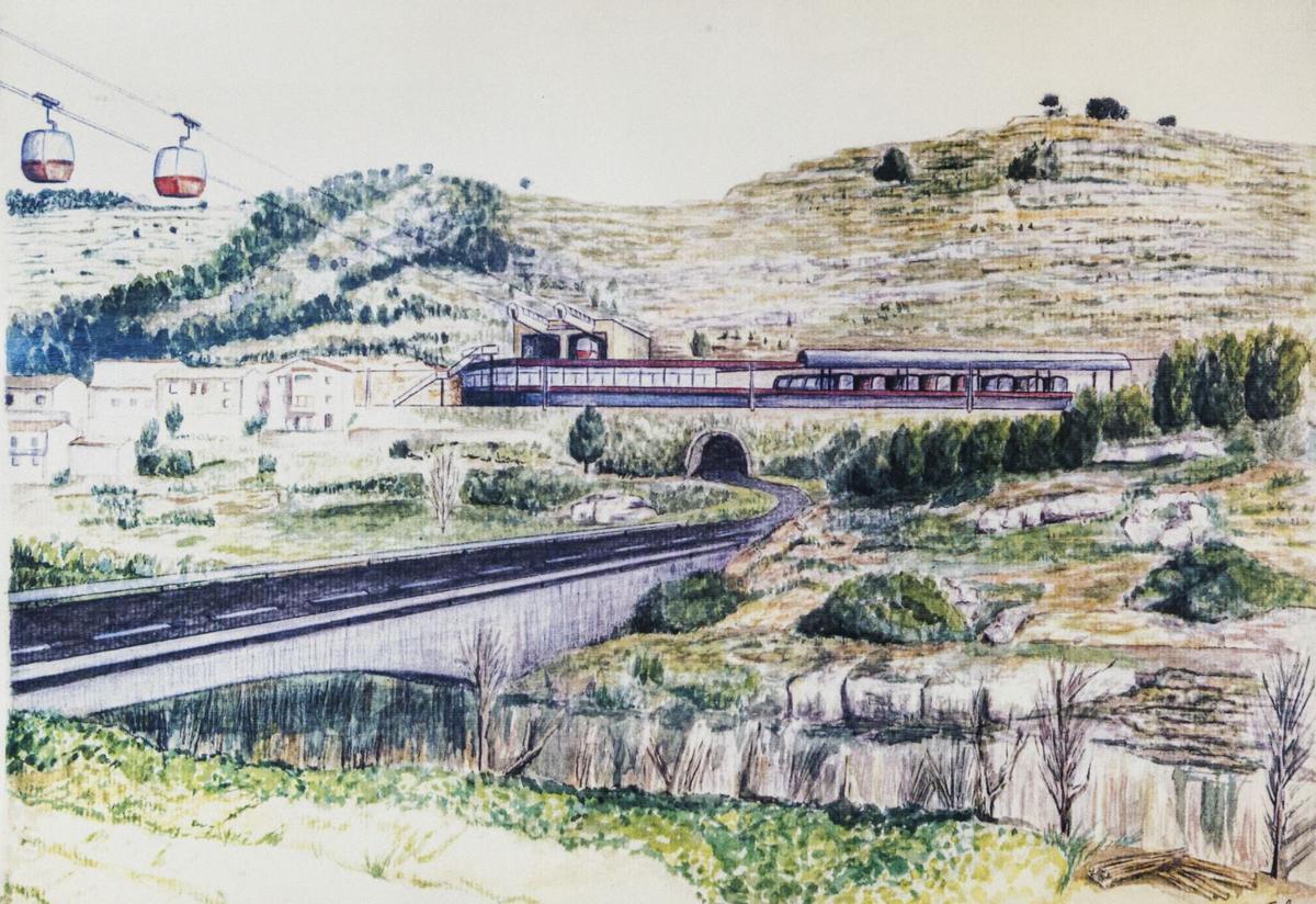 Il·lustració inclosa en l'estudi de nou funicular aeri de l'any 1988