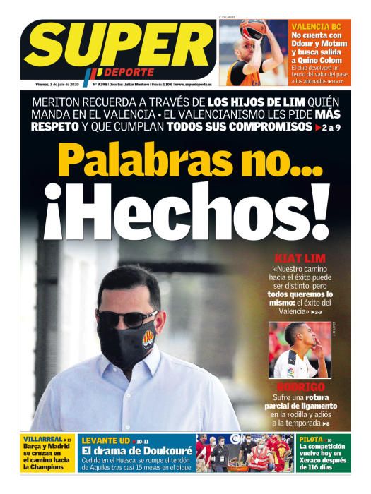 Portada SUPERDEPORTE viernes 3 julio 2020