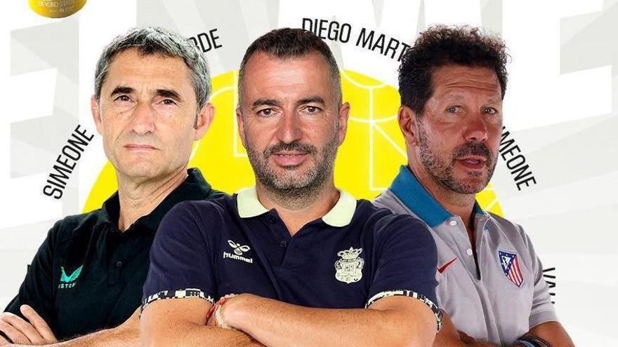 Diego Martínez, junto a Simeone y Valverde.