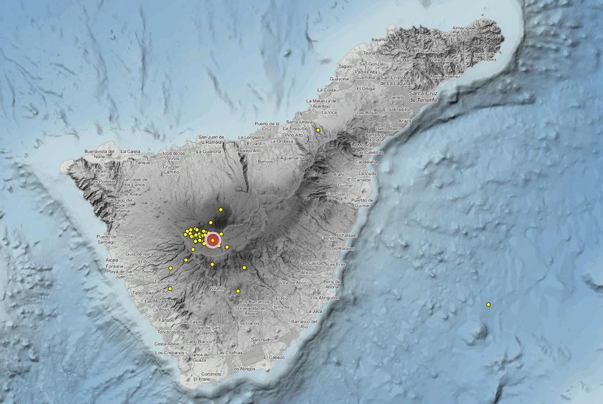 Registro de movimientos sísmicos en los últimos tres días en Tenerife