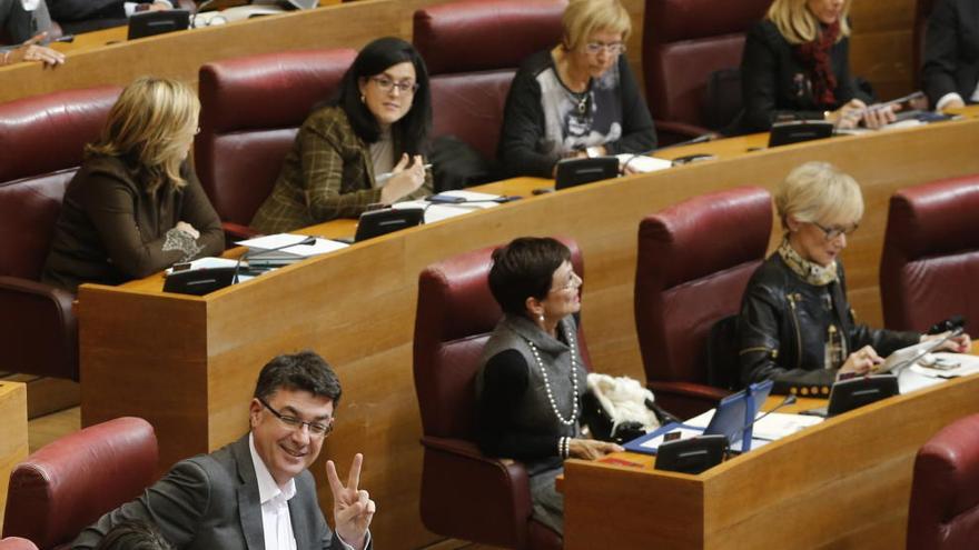 Diputados durante el pleno de las Corts sobre la AVL.