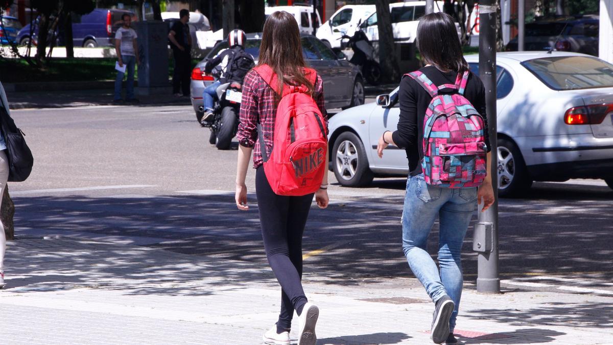 Estudiantes acudiendo al instituto