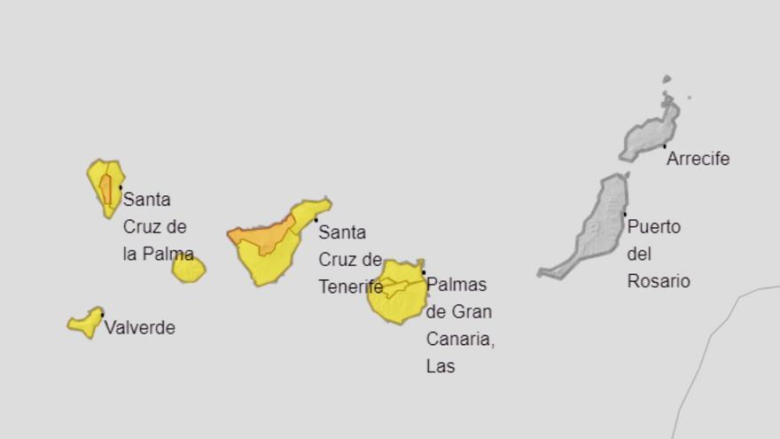 Avisos de la Aemet para el martes en Canarias