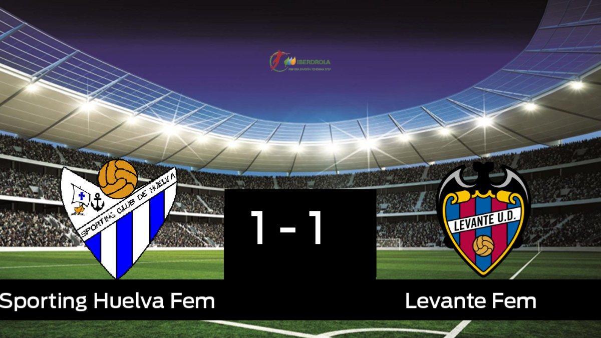 Reparto de puntos entre el Sporting Huelva y el Levante, el marcador final fue 1-1