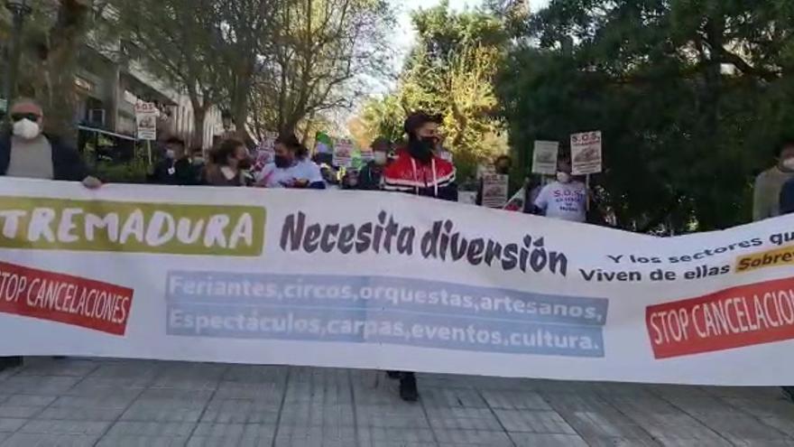 Los feriantes se manifiestan en Cáceres
