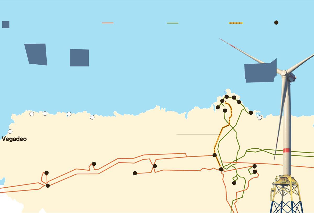 Las nuevas autopistas energéticas que se tendrán que instalar por la eólica marina en el Occidente