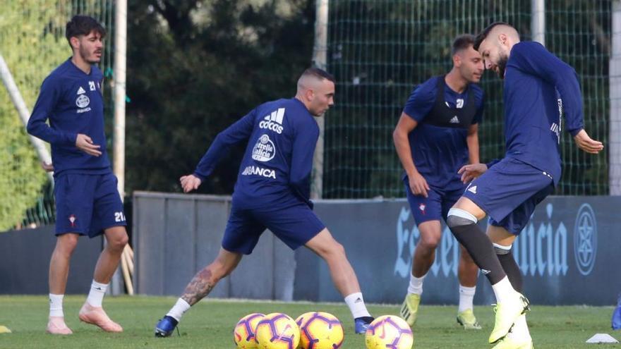 Jozabed, durante el entrenamiento de esta mañana // Alba Villar