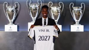 Vinicius tras su renovación con el Real Madrid hasta 2027.