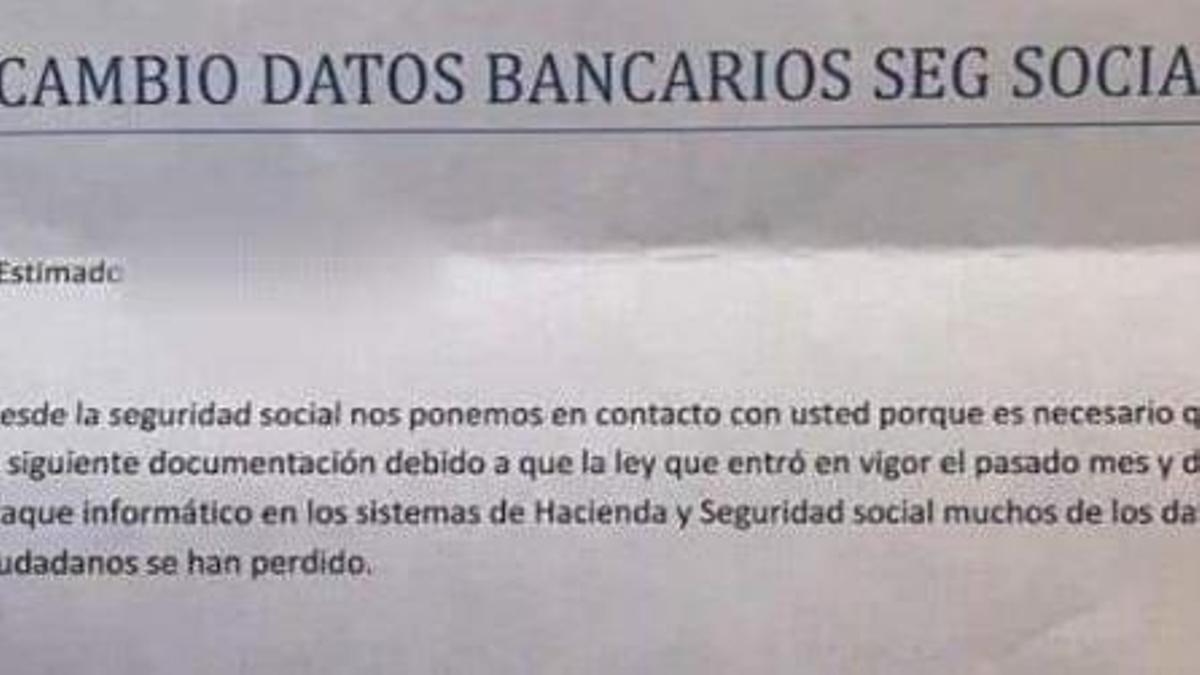 Seguridad Social | La carta falsa de la Seguridad Social de la que alerta la Guardia Civil