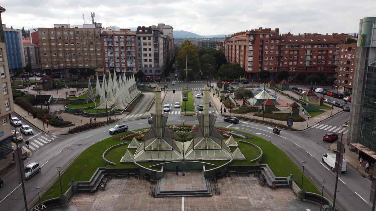 Vista de la plaza de Los Fresnos.