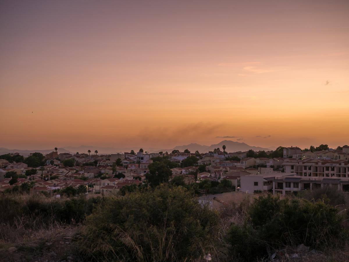 Puesta de sol en la ciudad de San Fulgencio, La Marina