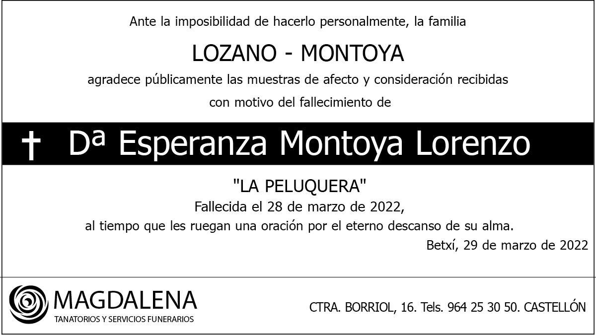 Dª Esperanza Montoya Lorenzo