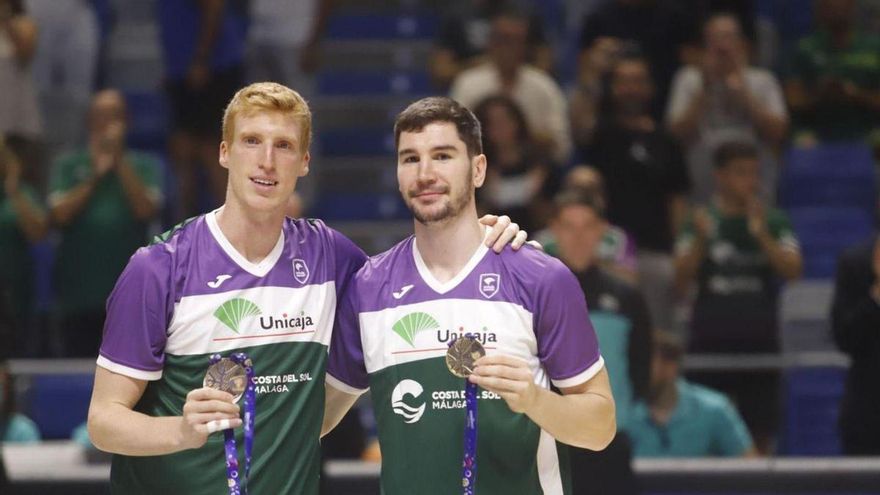 Alberto Díaz y Darío Brizuela, en el homenaje tras proclamarse campeones de Europa.