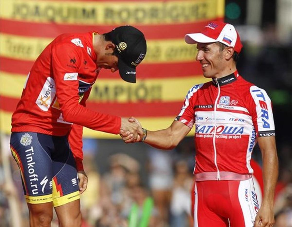 Purito Rodríguez (dreta), amb Alberto Contador.