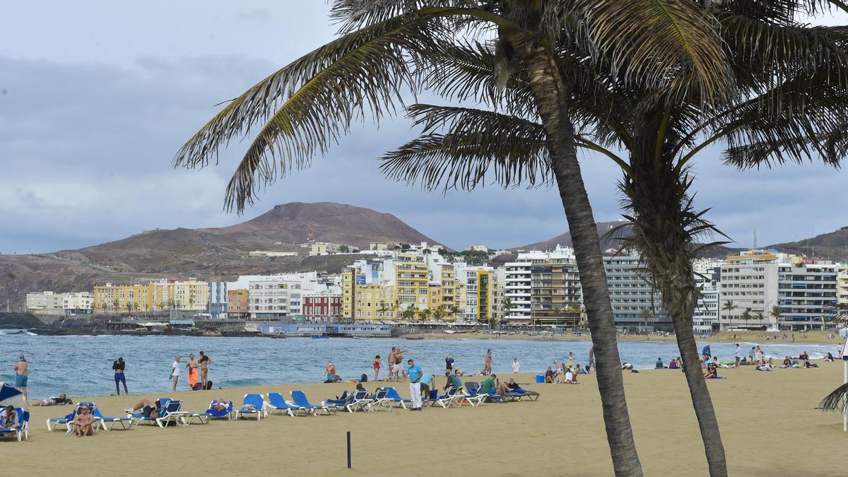 Playa de Las Canteras el primer día del año 2021