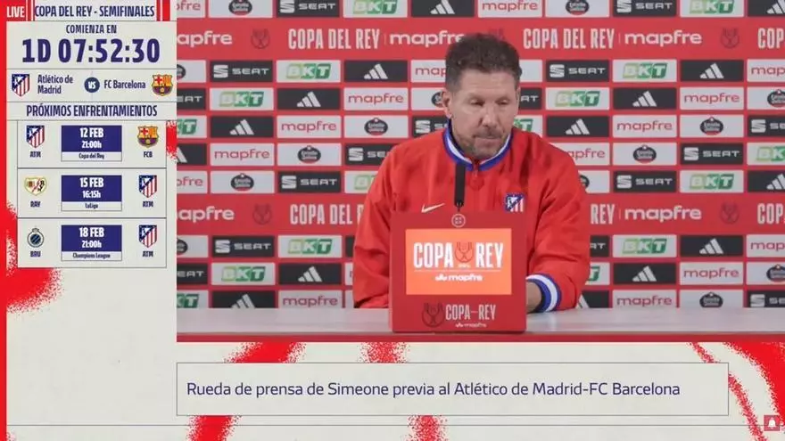 Simeone, en titulares: "Al Barça no le puedes quitar el balón todo el tiempo"