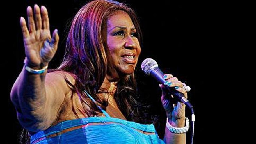 La cantante Aretha Franklin durante una actuación.