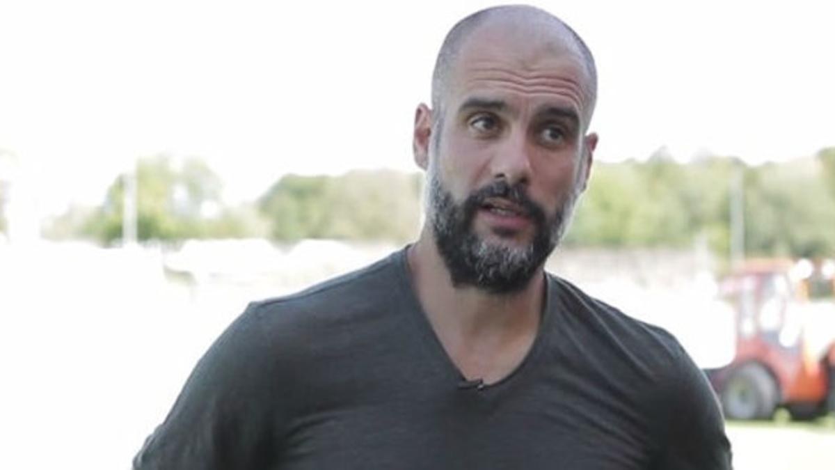 Pep Guardiola, durante la entrevista para la campaña Guanyarem.