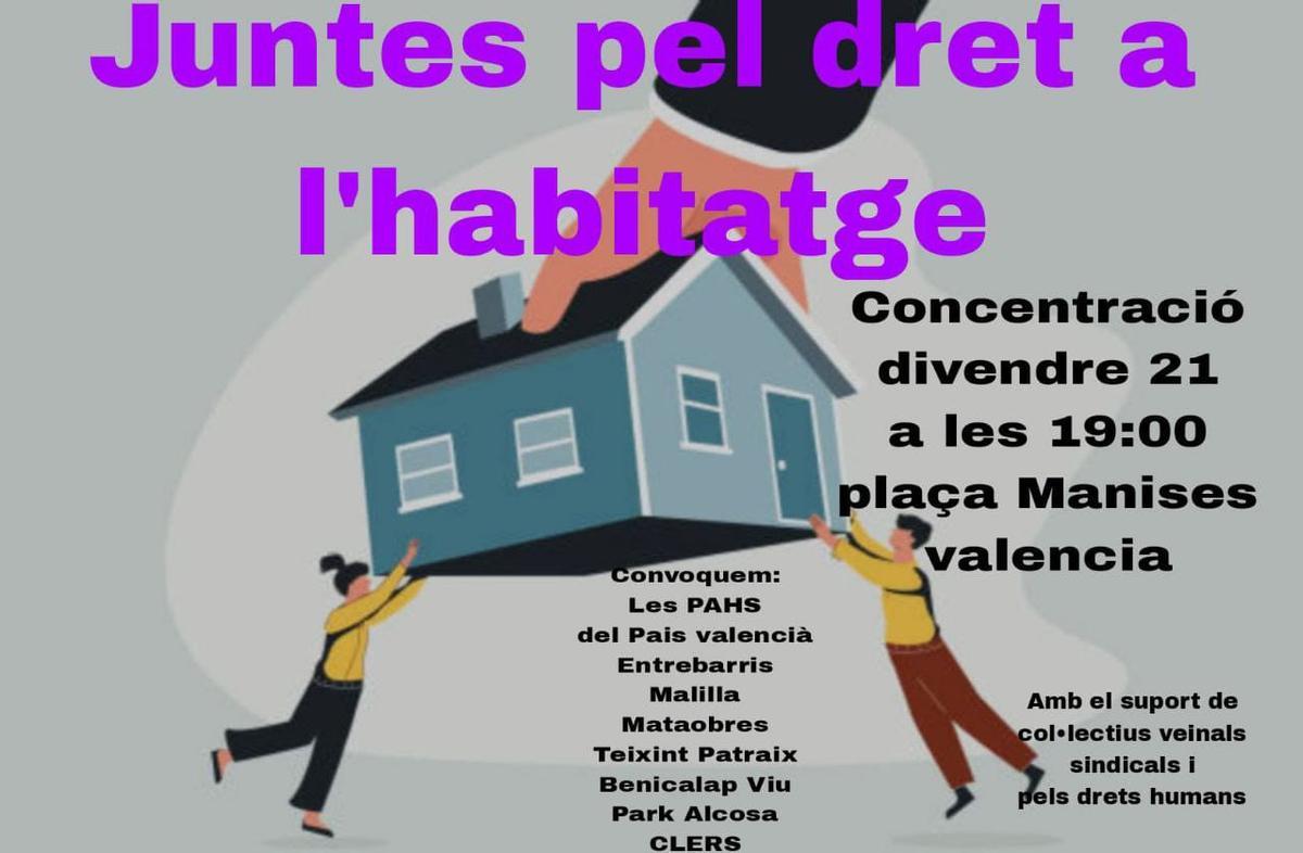 Cartel de la protesta de esta tarde.