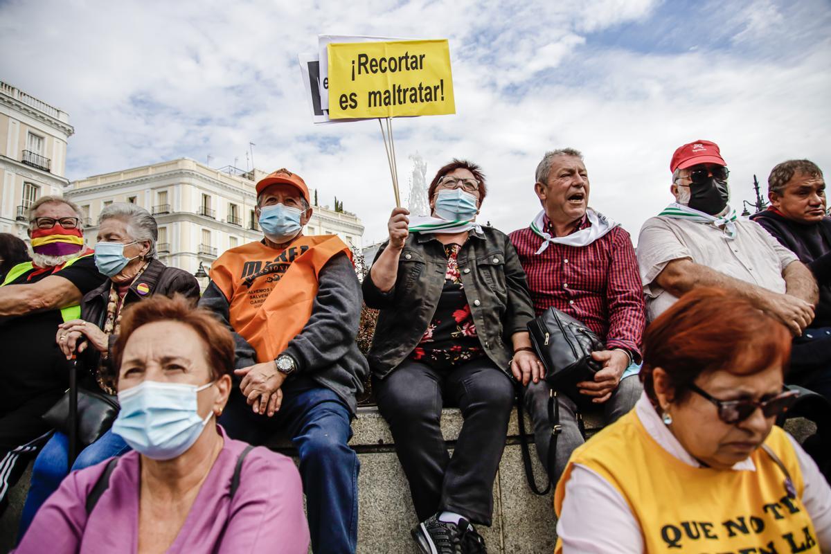 Un grupo de pensionistas en una manifestación el pasado mes de octubre.