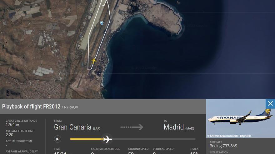 Un avión de Ryanair aborta el despegue en Gran Canaria por una puerta mal cerrada