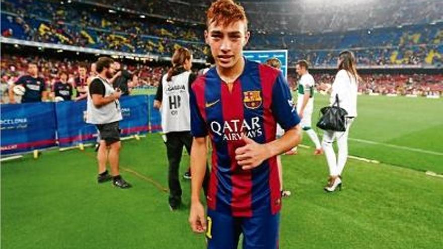 Munir ha debutat aquesta temporada amb el primer equip del Barça amb el qual ha fet un gol en dos partits.