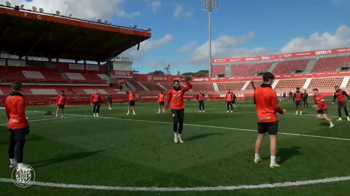 El Girona se entrena para un duelo de dinámicas opuestas en Montilivi