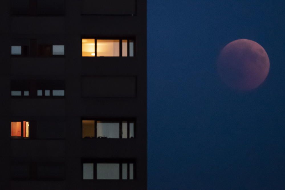 Así se ha visto el eclipse lunar en el mundo