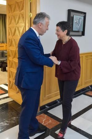 25-01-2020 LAS PALMAS DE GRAN CANARIA. Angel Víctor Torres, presidente de Canarias, recibe a la ministra de Asuntos Exteriores, Unión Europea y Cooperación, Aránzazu González Kaya  | 25/01/2020 | Fotógrafo: Andrés Cruz