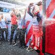Marc Márquez celebró por todo lo alto su podio en Jerez con la Ducati de Gresini