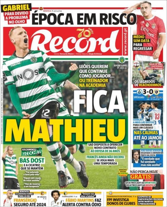 Portada RECORD jueves 13 febrero 2020