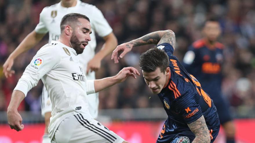 Una imagen de Carvajal en el partido ante el Valencia.