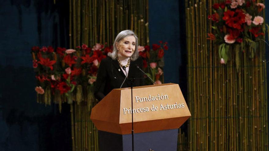 Núria Espert, en su discurso de recogida del premio Princesa de Asturias.