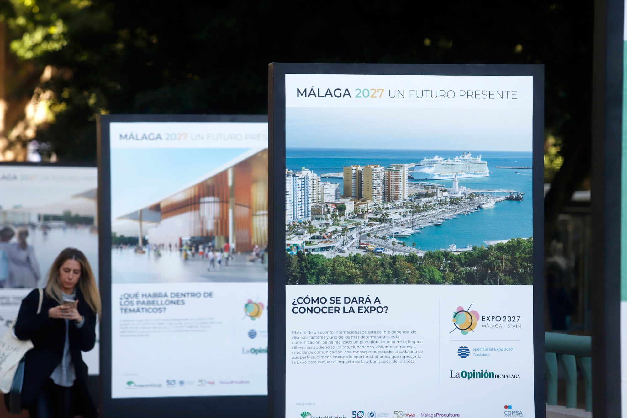 Exposición 'Málaga 2027 Un Futuro Presente', organizada por La Opinión, en la Alameda y la calle Larios