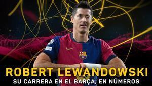 La carrera de Lewandowski en el Barça, en números