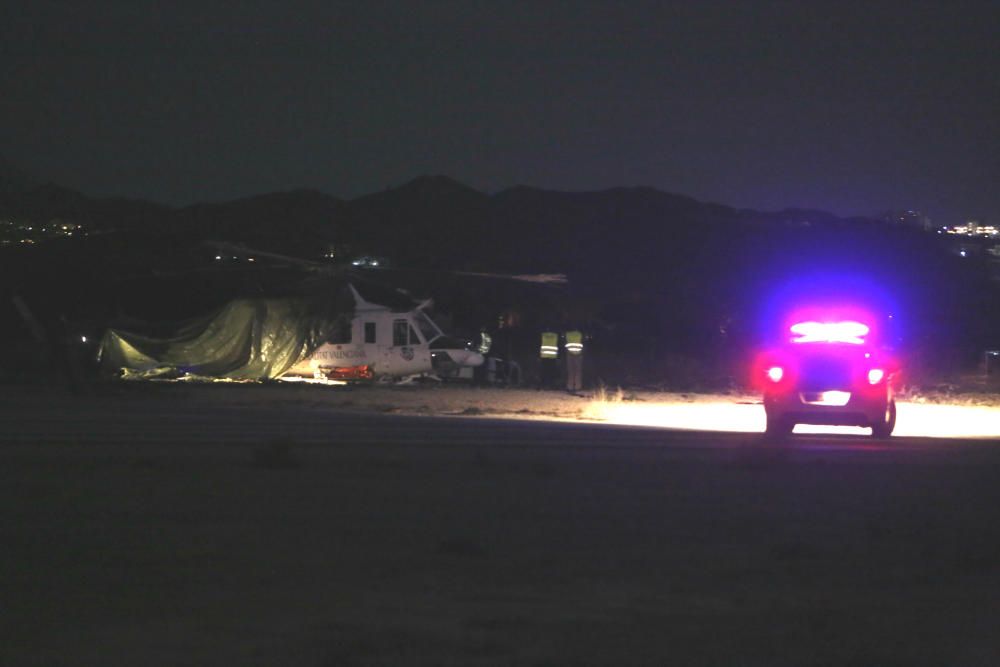 Un ultraligero colisiona contra un helicóptero en el aeródromo de Mutxamel.