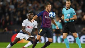 Arthur Melo, durante su etapa en el Barça