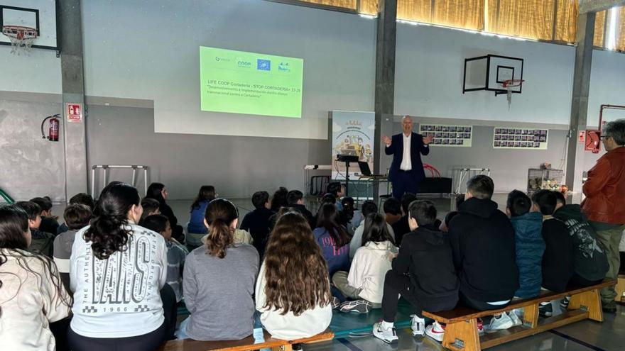 Los alumnos de Meaño se conciencian del riesgo medioambiental que supone el plumacho