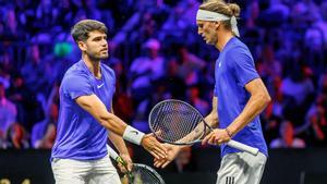 Alcaraz y Zverev, en el partido