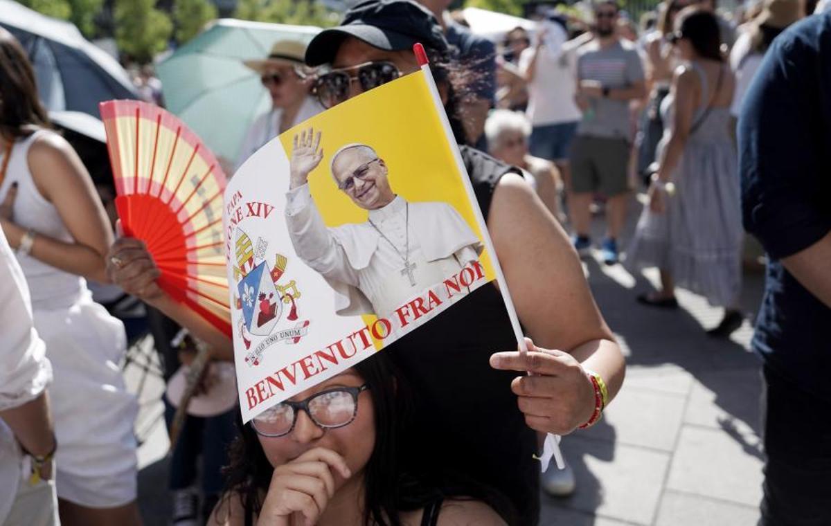 Ambiente en Madrid por la visita del Papa León XIV