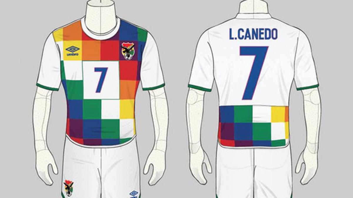 Este es el diseño de la camiseta de Bolivia