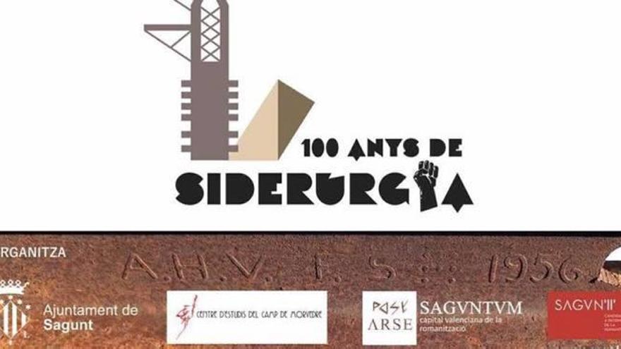 Cartel del centenario de la siderurgia.