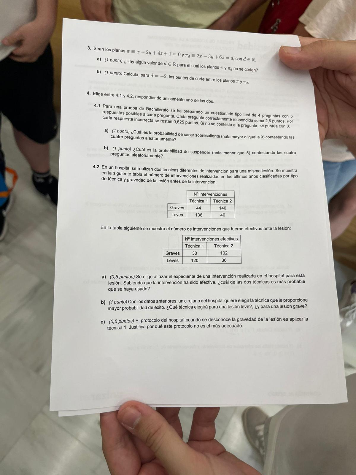 Segunda carilla del examen de Matemáticas II de la PAU 2026 en Aragón
