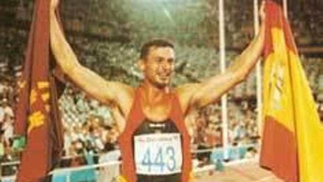 Antonio Peñalver, tras lograr la medalla de plata en Barcelona-92.