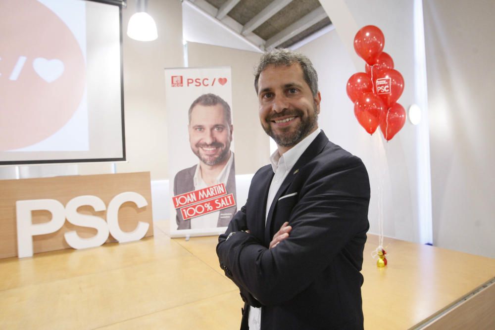 Miquel Iceta dona suport al candidat del PSC de Salt, Joan Martin