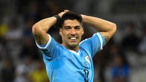 Luis Suárez, durante el partido ante Ecuador.