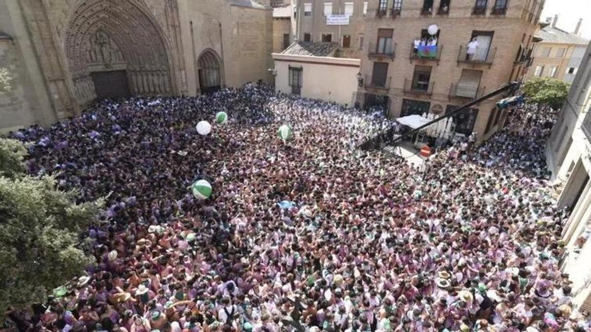 Chupinazo de las Fiestas de San Lorezno de Huesca, el año pasado.