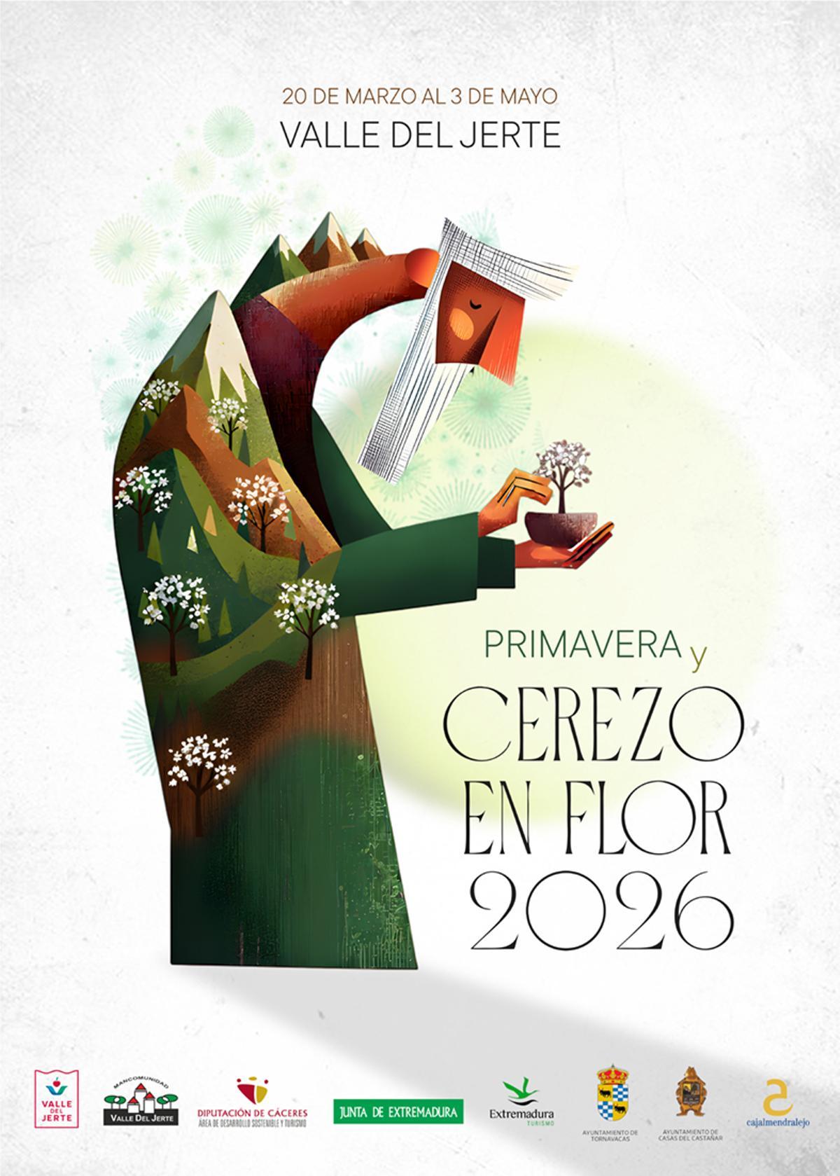 Cartel oficial Fiesta del Cerezo en Flor 2026.