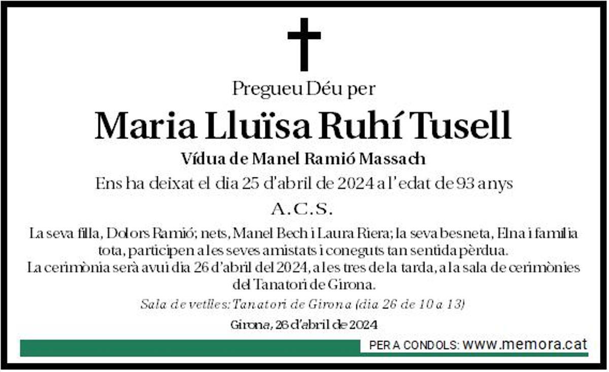 Maria Lluïsa Ruhí Tusell