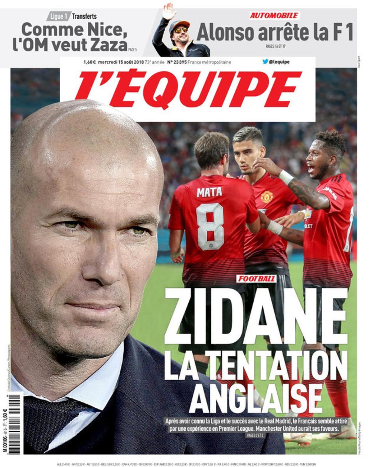 LEquipe coloca a Zidane en el Manchester United